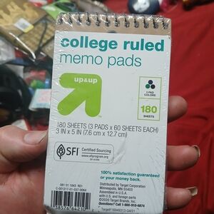 College Ruled Memo Pads - White